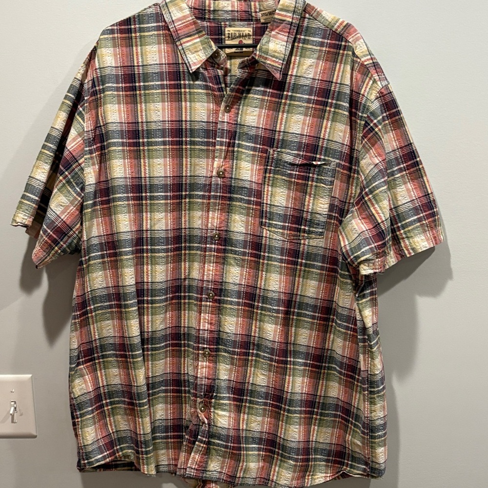 RedHead Plaid Short Sleeve Shirt - Red, Green, Blue